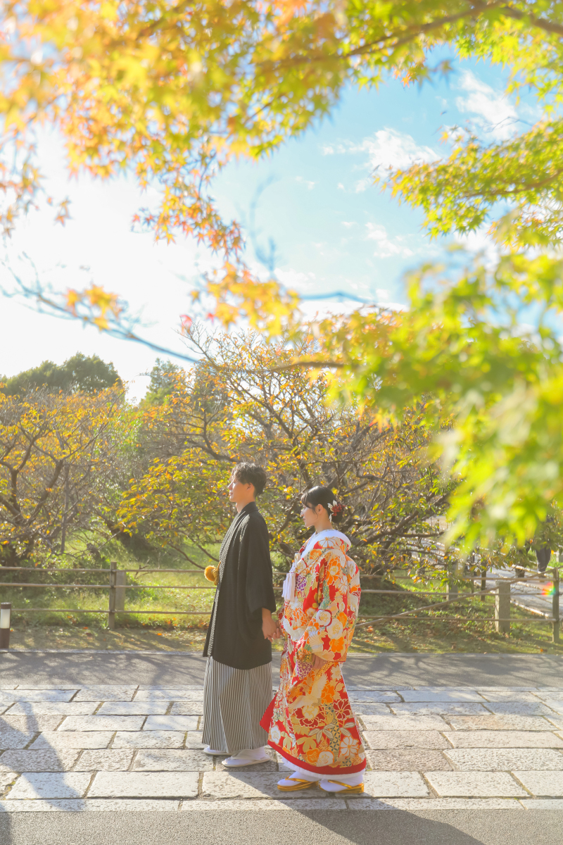 2着の着物で巡る仁和寺