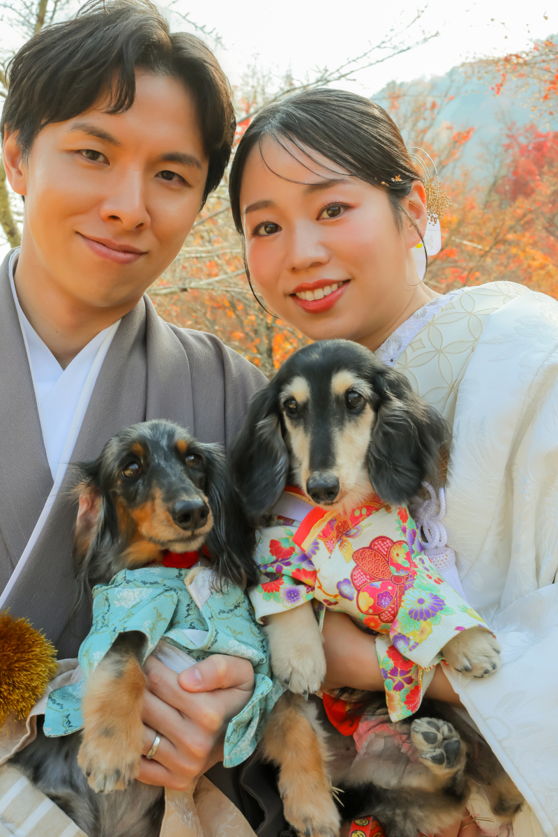 愛犬ちゃんたちと和装で撮影!