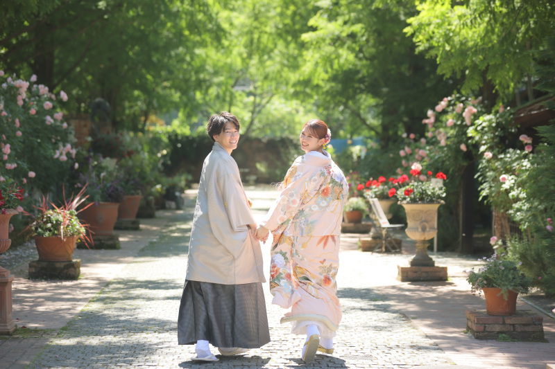 本格的な英国風庭園で和装撮影!