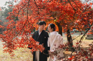 晩秋の京都大覚寺で。