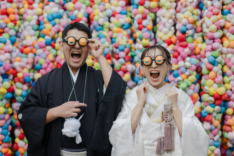 早朝の京都で散策しながらウエディングフォト