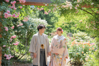 本格的な英国風庭園で和装撮影!