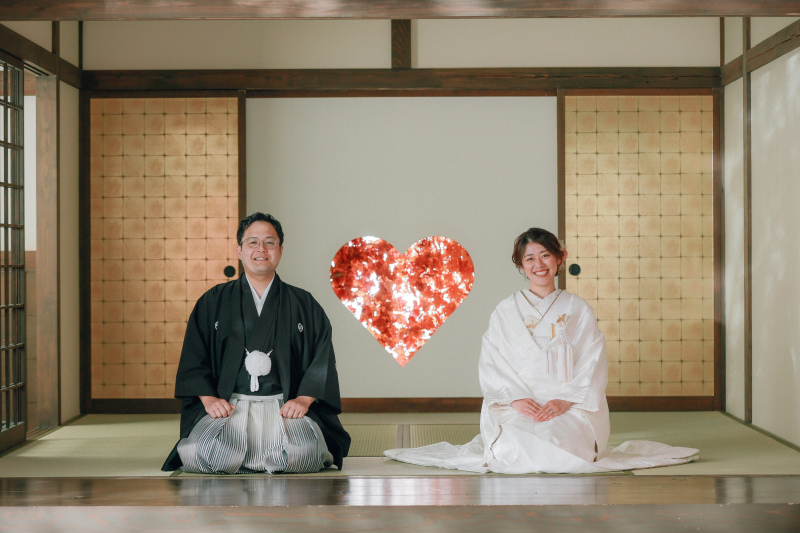 まるで本物の庭園で和装撮影