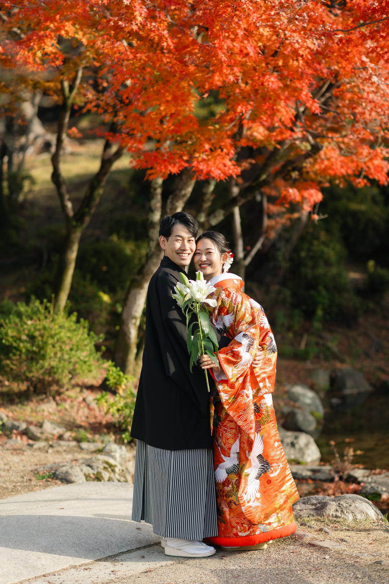 秋の京都で和装のフォトウェディング