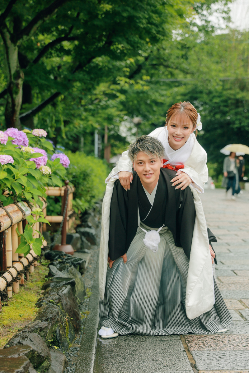 雨と紫陽花と素敵なおふたりと・・・【祇園】