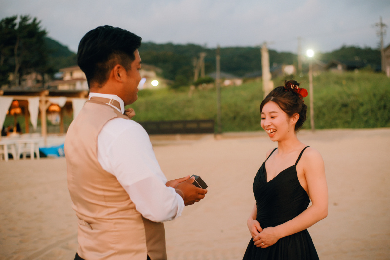 夕日ヶ浦で洋装撮影