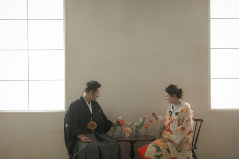 洋装と和装のハウススタジオ撮影