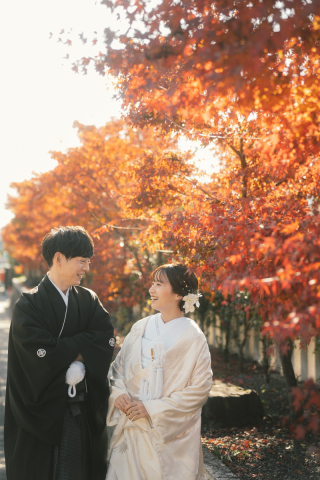 京都の紅葉を堪能しながらの前撮り撮影♪