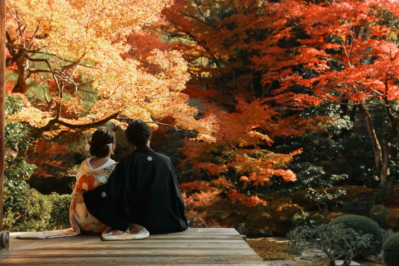 紅葉和装　泉涌寺ロケーション
