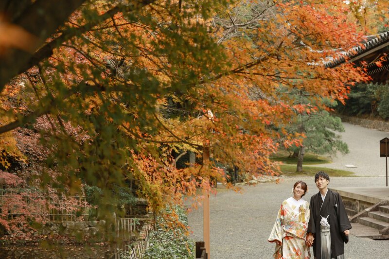 紅葉和装　泉涌寺ロケーション