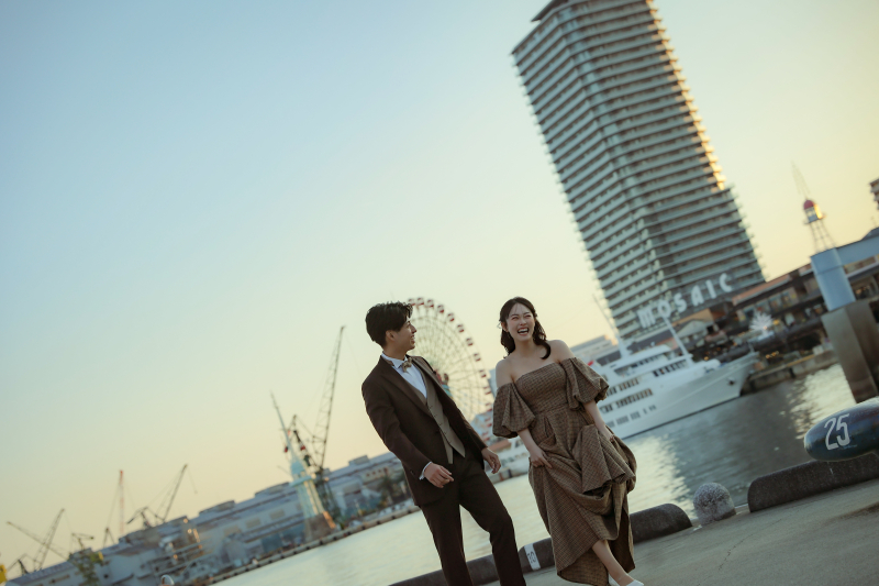 夕方のハーバーランドロケーション