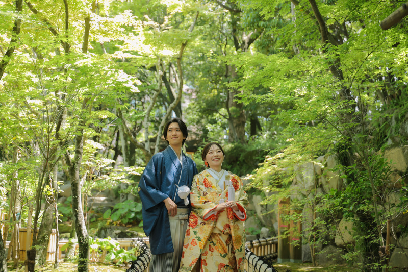 新緑が美しい5月の神戸相楽園で和装前撮り