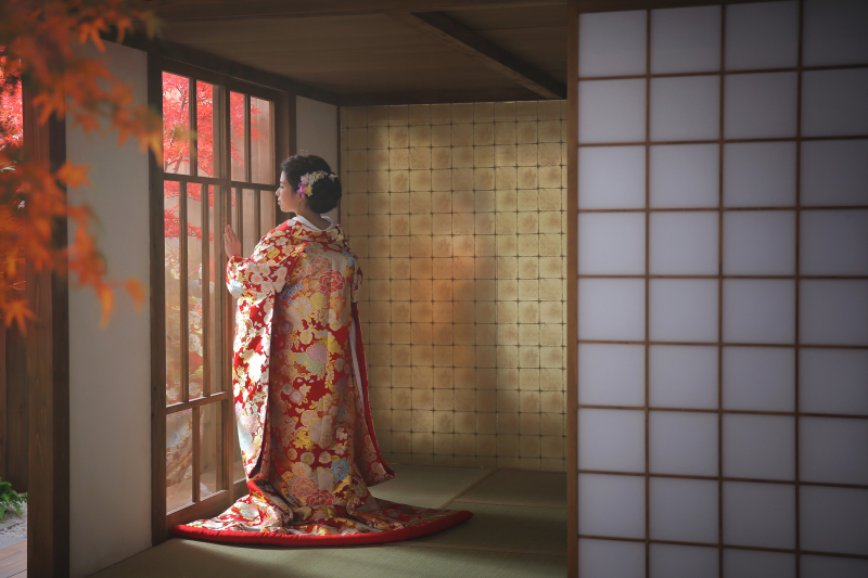 屋内庭園の紅葉