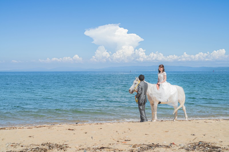 淡路島でお馬さんと撮影♪