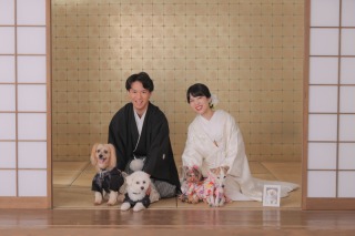 わんちゃんと一緒に撮影！