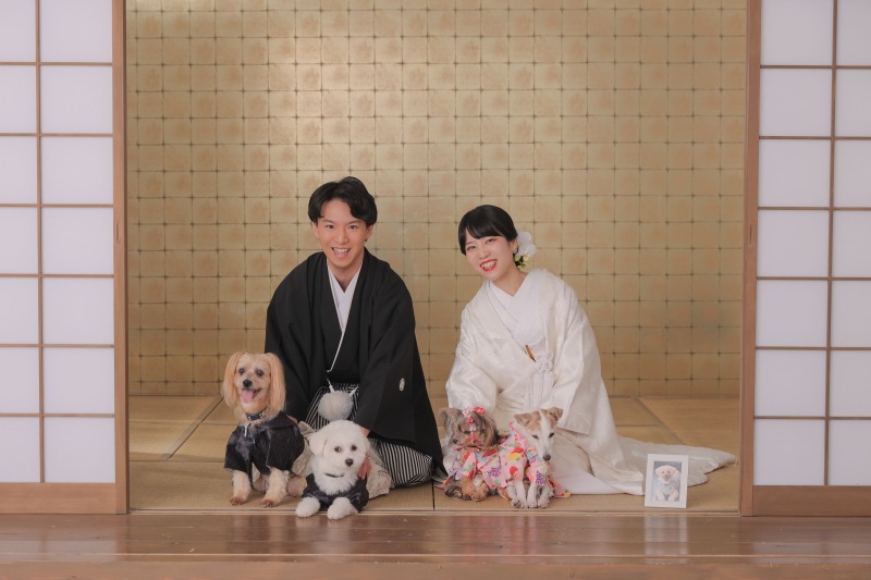 わんちゃんと一緒に撮影！