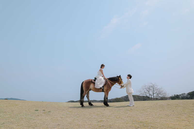 馬と一緒に