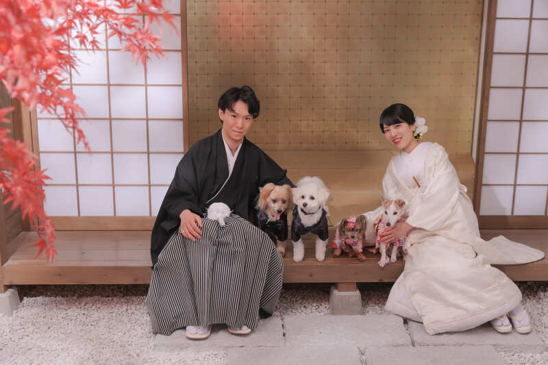 わんちゃんと一緒に撮影！