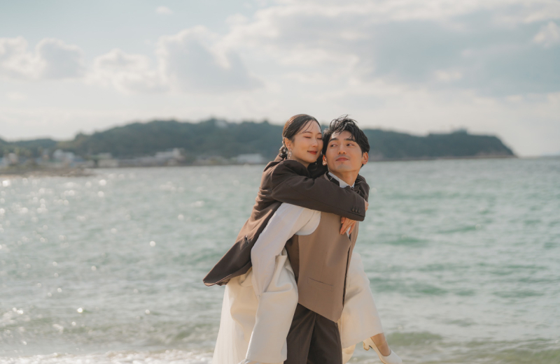 多賀の浜での撮影