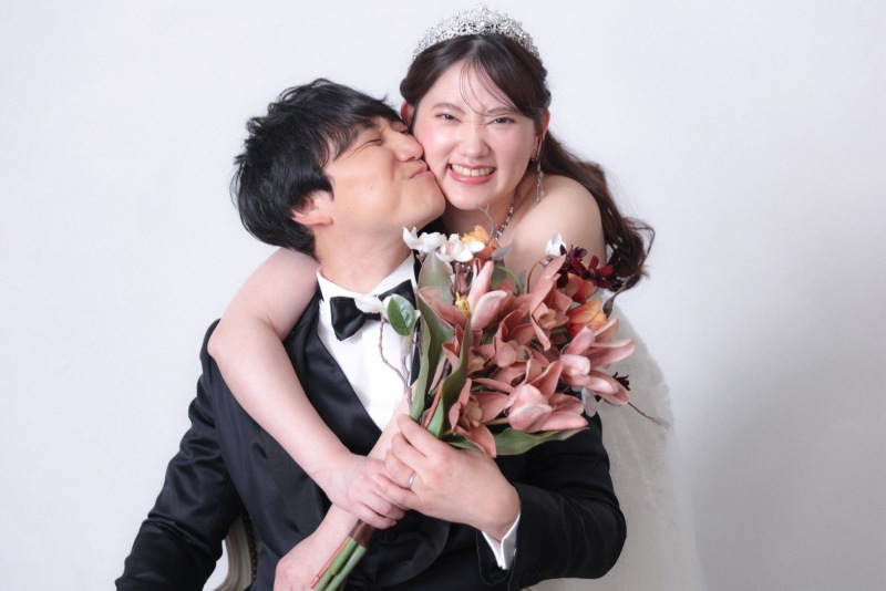 和装と洋装のスタジオ撮影