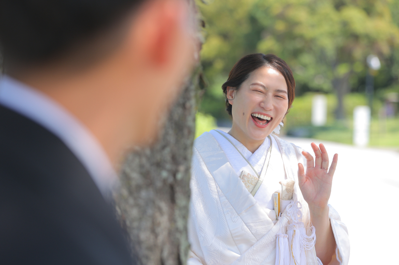 大濠公園で和装撮影、ハウススタジオで洋装撮影♪