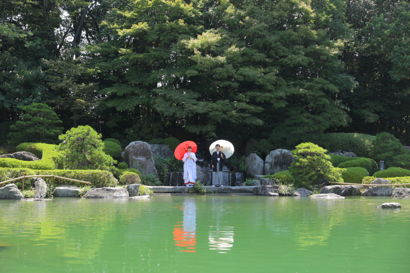 緑輝く大濠日本庭園で和装撮影♪