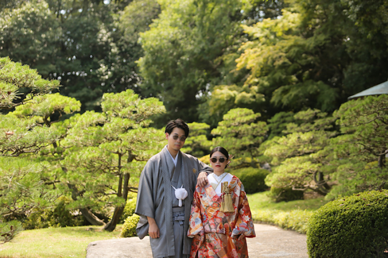 和装コーディネートで大濠日本庭園