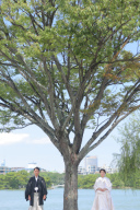 大濠公園で和装撮影、ハウススタジオで洋装撮影♪