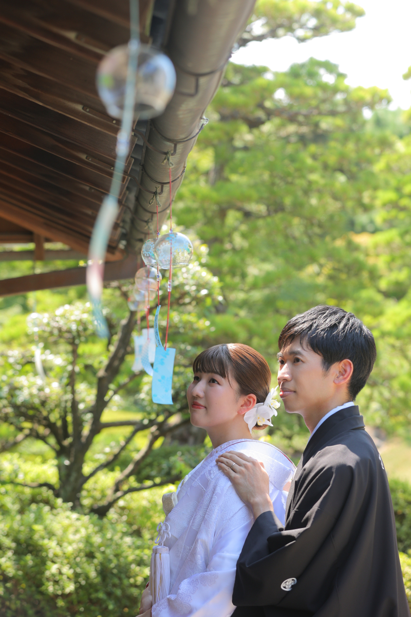 緑輝く大濠日本庭園で和装撮影♪