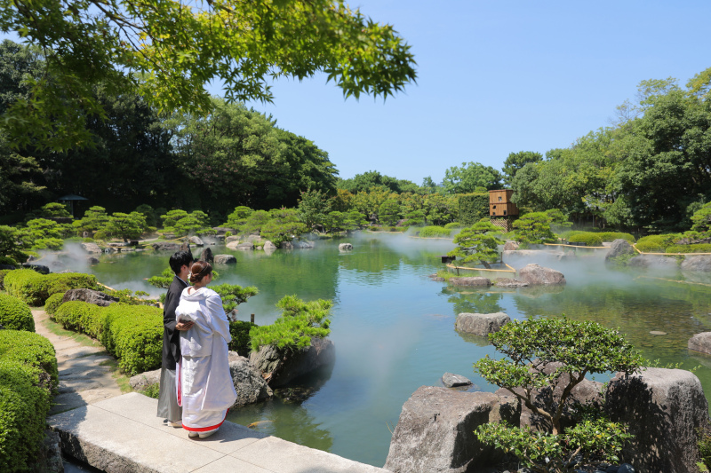 緑輝く大濠日本庭園で和装撮影♪