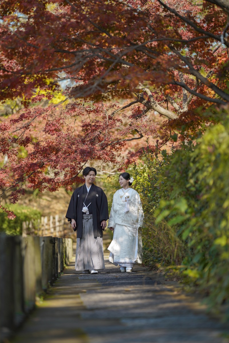 もうすぐ秋！紅葉に包まれた和装前撮り＾＾