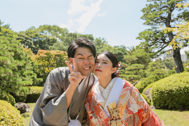 和装コーディネートで大濠日本庭園