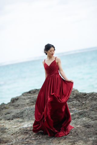 ワインレッド❤︎カラードレス