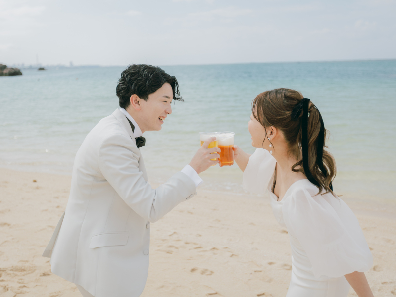 新郎新婦様とオリオンビール♪