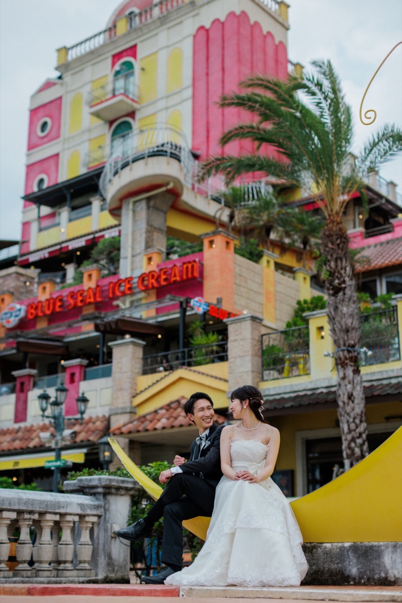 沖縄・アメリカンビレッジ＆アラハビーチでおしゃれなウェディングフォト