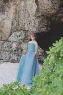 沖縄らしいブルーのカラードレスです♪！！