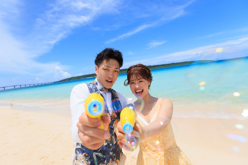沖縄らしい写真も、二人らしい写真も