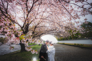雨と桜と、日本庭園で紡ぐ特別な一日 〜静岡でのフォトウエディング〜