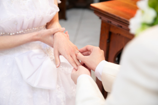 指輪交換のワンシーン♡