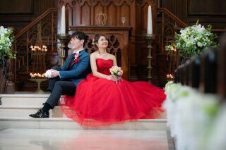 カラードレスでの撮影も・・・♪