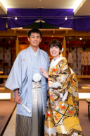 フォトウエディングならではの色打掛での挙式シーン♪