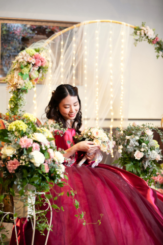 カラードレスでの撮影♡