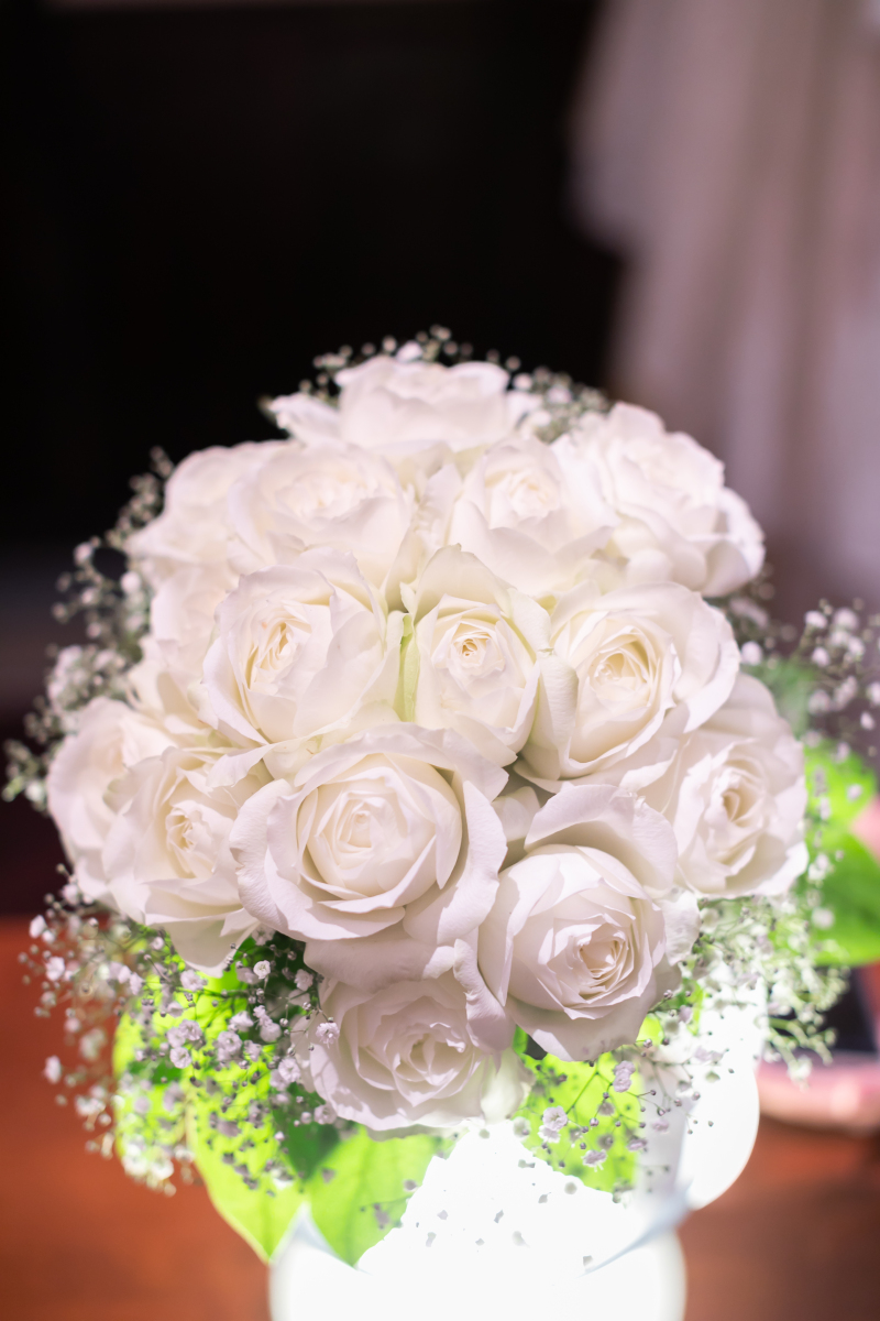 真っ白な薔薇のブーケ☆