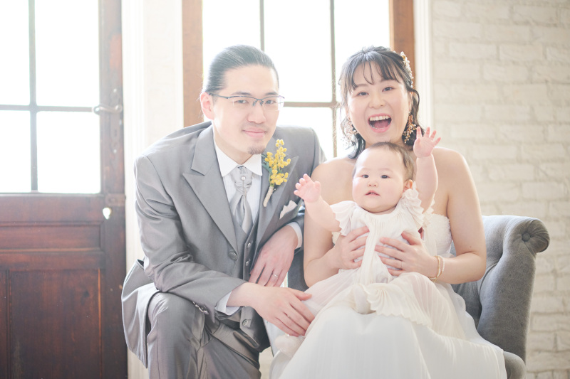 小さなお子様との撮影も安心のファミリーウエディング♡