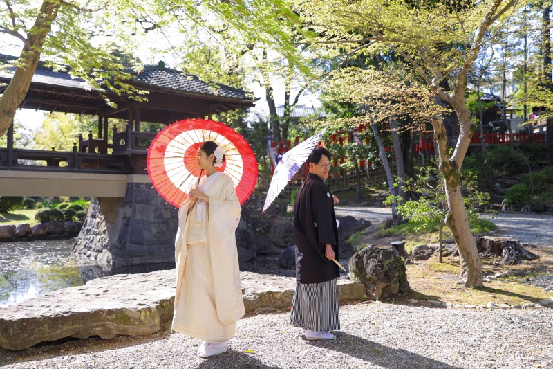 歴史ある名庭園で。徳川園の趣きに包まれた和装前撮り