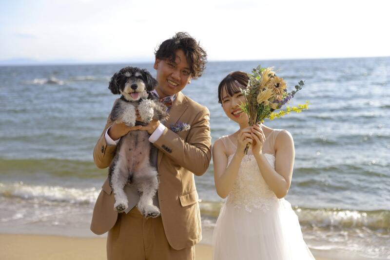 家族の一員ペットとの撮影OK!抱っこも出来ますよ♪