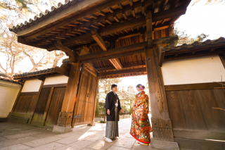 和装で庭園ロケ☆