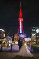 光の観覧車と名古屋テレビ塔と。都会の夜景に彩られる前撮り