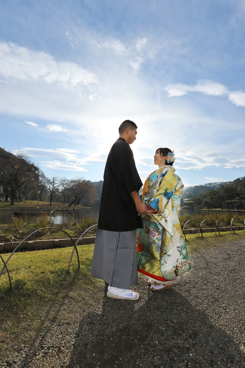 日本庭園で和装ロケ♪