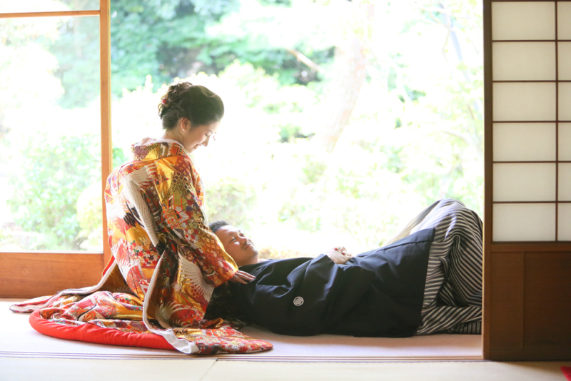 のどかな日本庭園でロケ☆